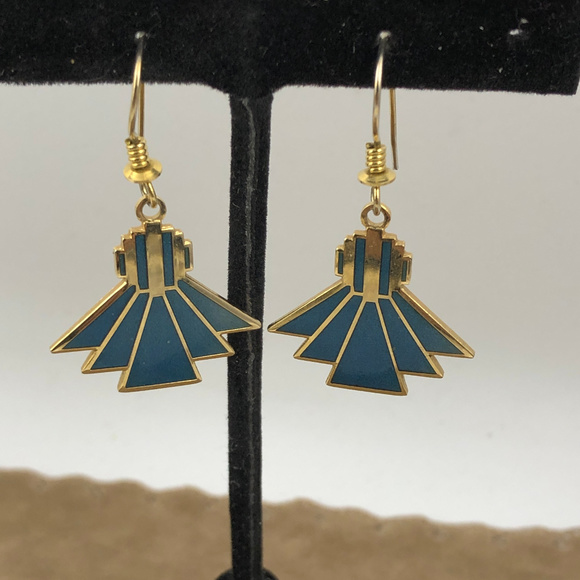 Roccoco Jewelry - Vintage Roccoco Triangles on Triangles Earrings